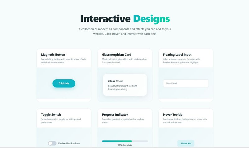 Interactive Web Snippets showcase